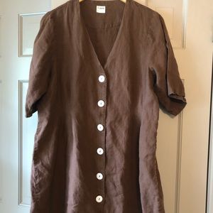 St. Agni Cocoa Linen Dress Small